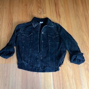 Corduroy distressed ripped jacket